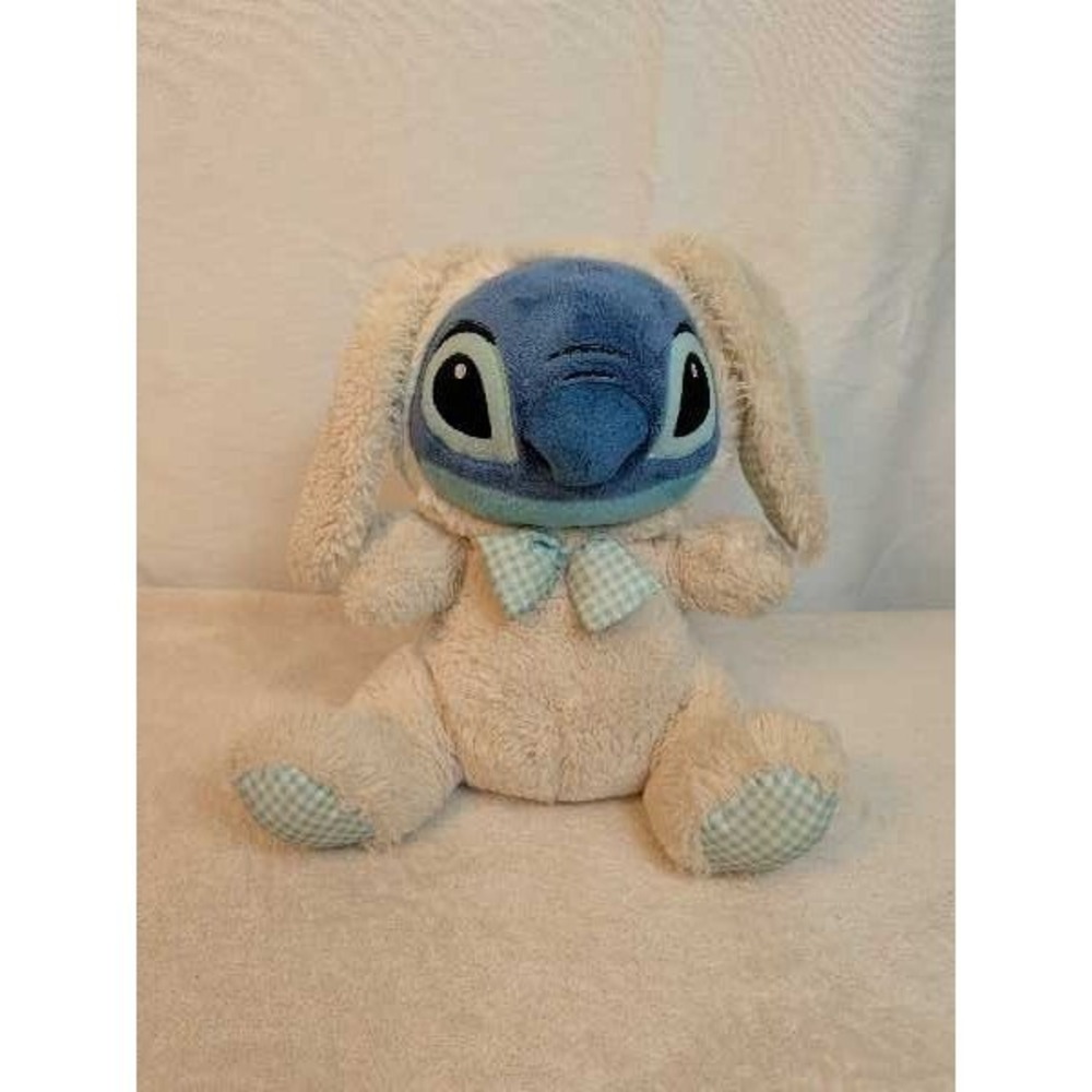 Disney Store Stitch Plush Bunny Costume Blue White Gingham Bow Vintage Toy